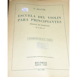 SEVCIK-Escuela de violín op. 6/VI RICORDI