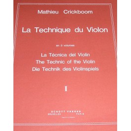 CRICKBOOM-La técnica del violín vol. 1 SCHOTT FRERES