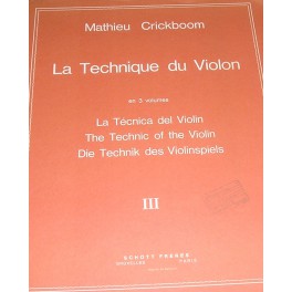 CRICKBOOM-La técnica del violín vol. 3 SCHOTT FRERES